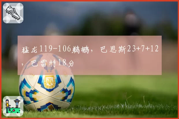 猛龙119-106鹈鹕，巴恩斯23+7+12，巴雷特18分